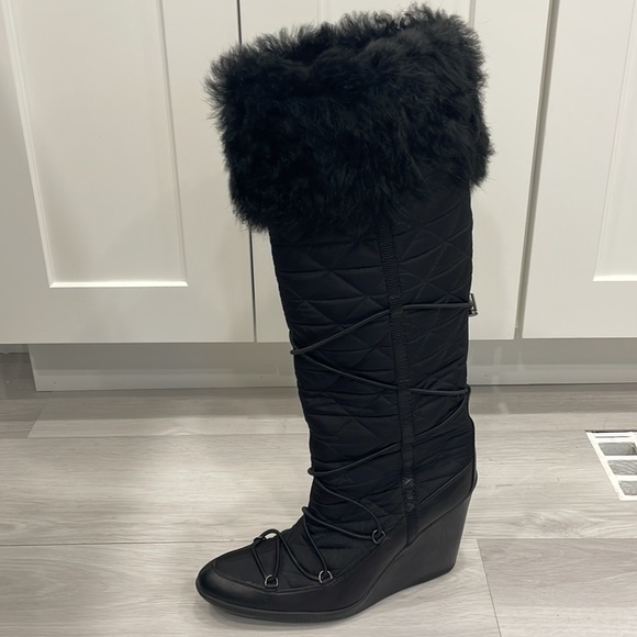 Prada Nylon Wedge Heel Winter Boots - Picture 11 of 15